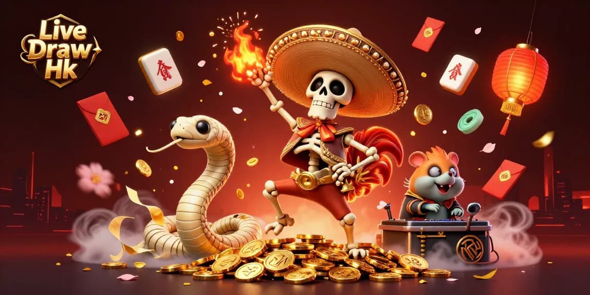 Engage with Live Draw Hk in this vibrant casino scene featuring animated characters and festive elements.