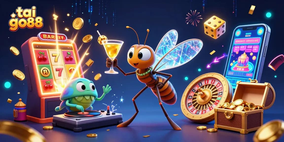 Experience tai go88's thrilling casino adventure with a vibrant 3D illustration capturing players' excitement.