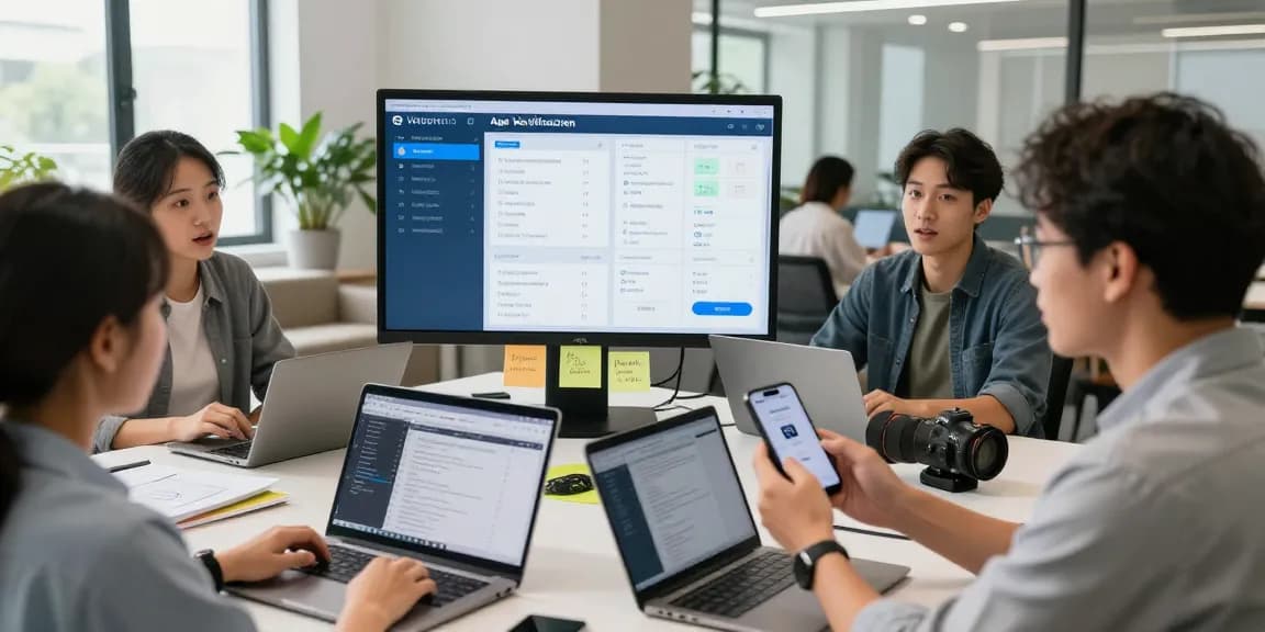 Collaborative team using an age verification system in a modern workspace with dynamic analytics.