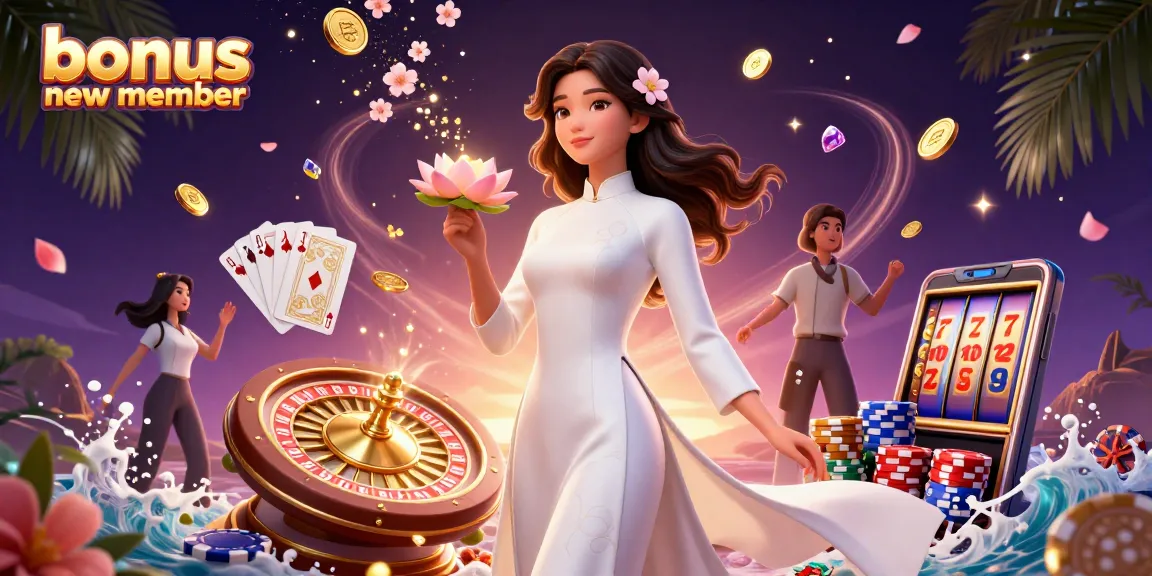 Play to win with bonus new member promotions, illustrated with beautiful casino elements.