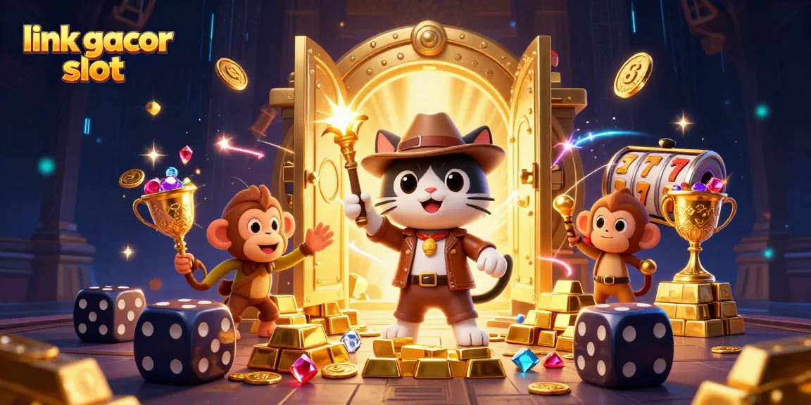 Discover the excitement of link gacor slot with vibrant characters amidst golden treasures.