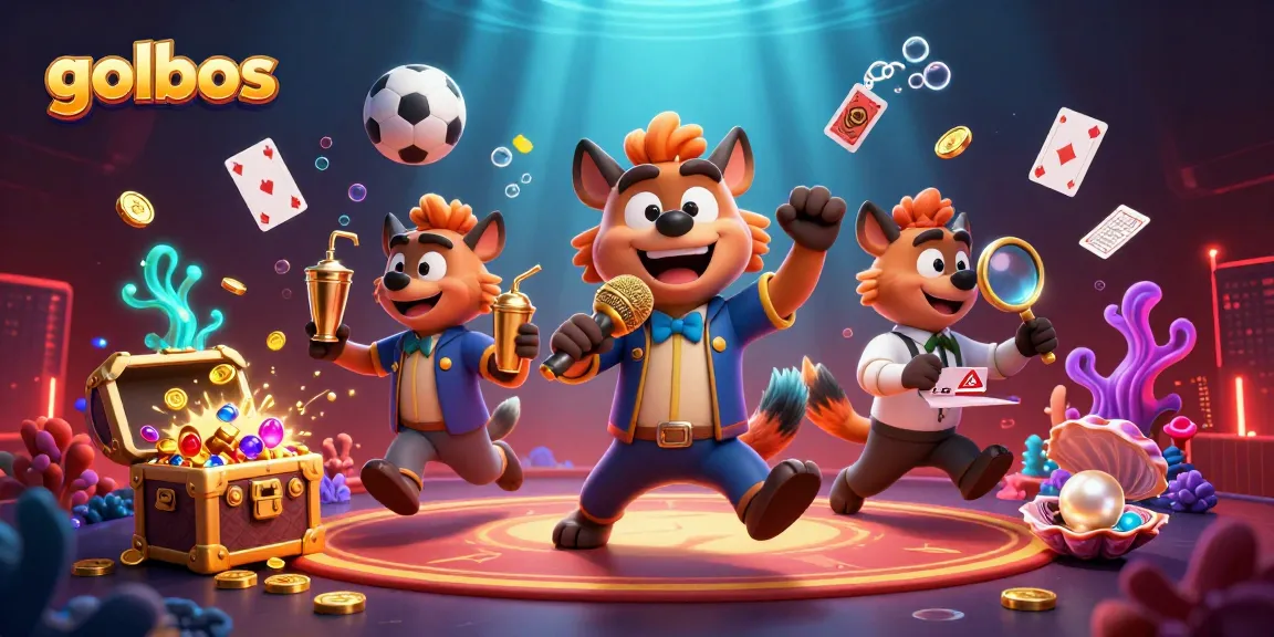 Engage in thrilling sports betting at Golbos' vibrant casino scene with hyena characters.