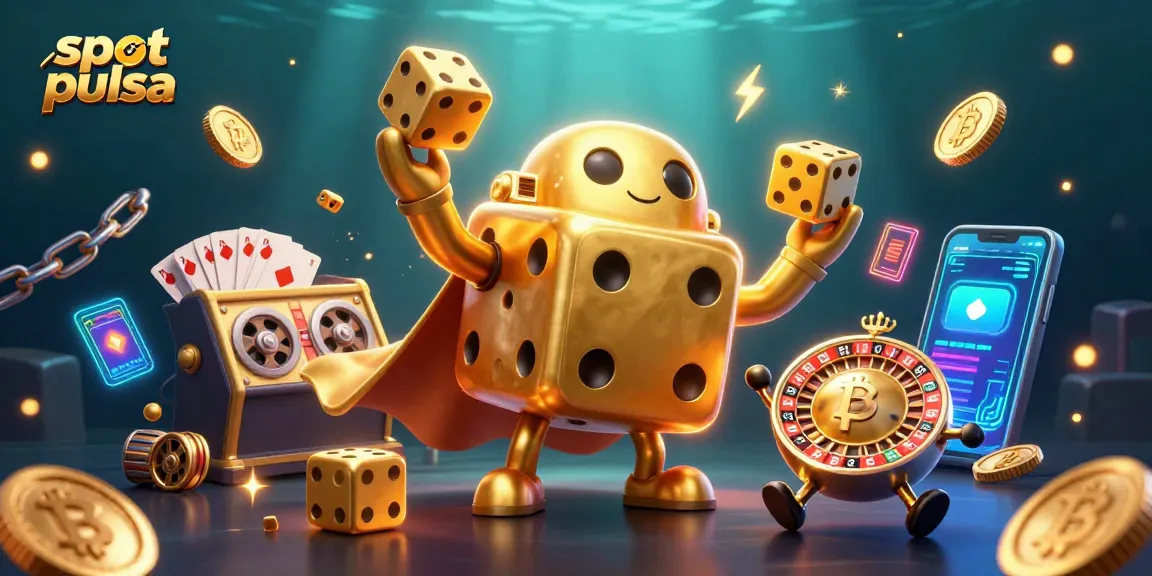 Menangkan jackpot slot pulsa dengan karakter lucu yang menggambarkan keseruan permainan kasino online.