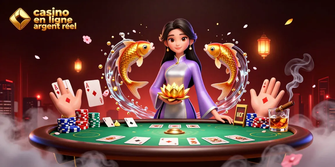 Plongez dans le monde vibrant du casino en ligne argent réel avec une scène de casino mystique.