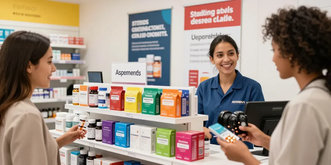 Astera Shop with various lab-tested steroid products on display, inviting customer browsing.