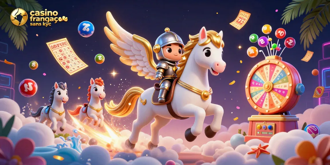 Engagez-vous dans le casino français sans KYC avec une scène dynamique remplie de jeux d'argent.