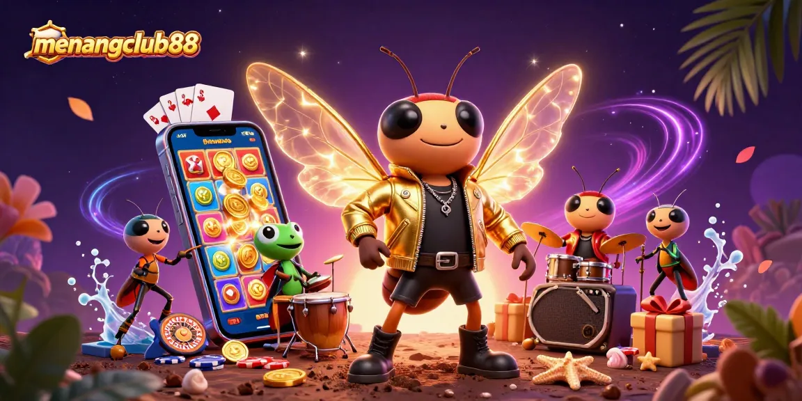 Experience the excitement of menangclub88 with dynamic casino characters and games in a vibrant scene.