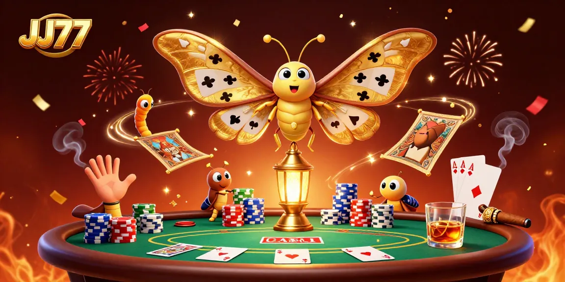 Experience real money thrills with JJ77's vibrant 3D casino scene, showcasing unique games and bonuses.