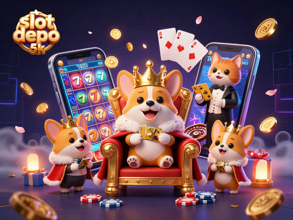 Spin the reels with slot depo 5k and enjoy vibrant 3D casino characters in a magical gaming scene.