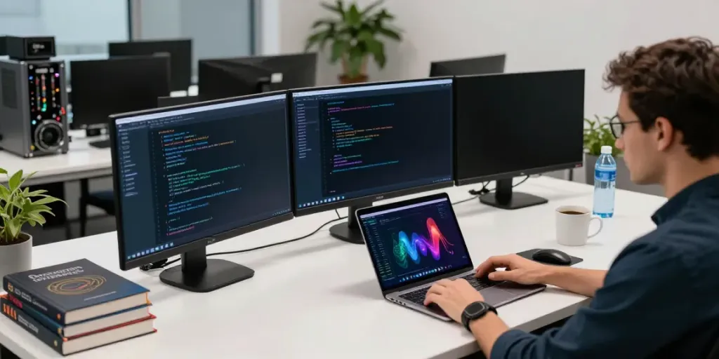 HKEX data API coding setup with cryptocurrency development tools in a professional tech environment.