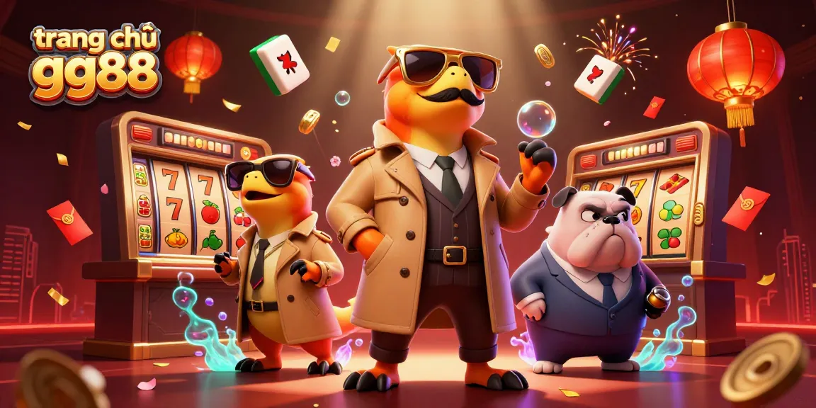 Experience excitement at trang chủ gg88 with raptors in trench coats and Vegas-style casino elements