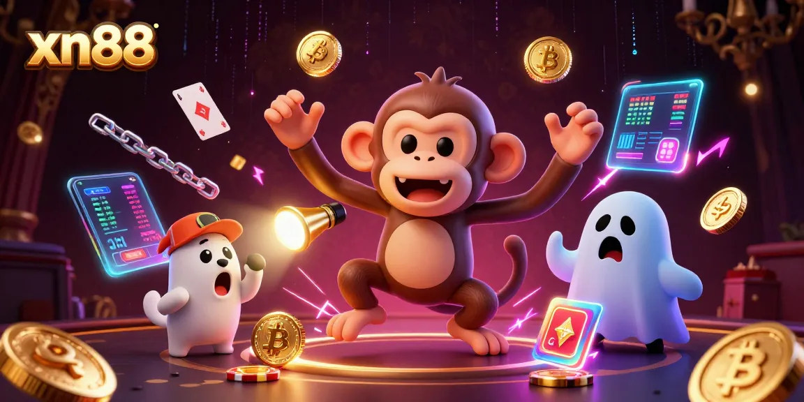 Play for fun with xn88 at a haunted casino featuring ghostly treasures and vibrant crypto highlights.