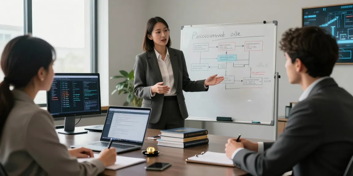 Professional advisor discussing how to recover stolen cryptocurrency with client in modern office.