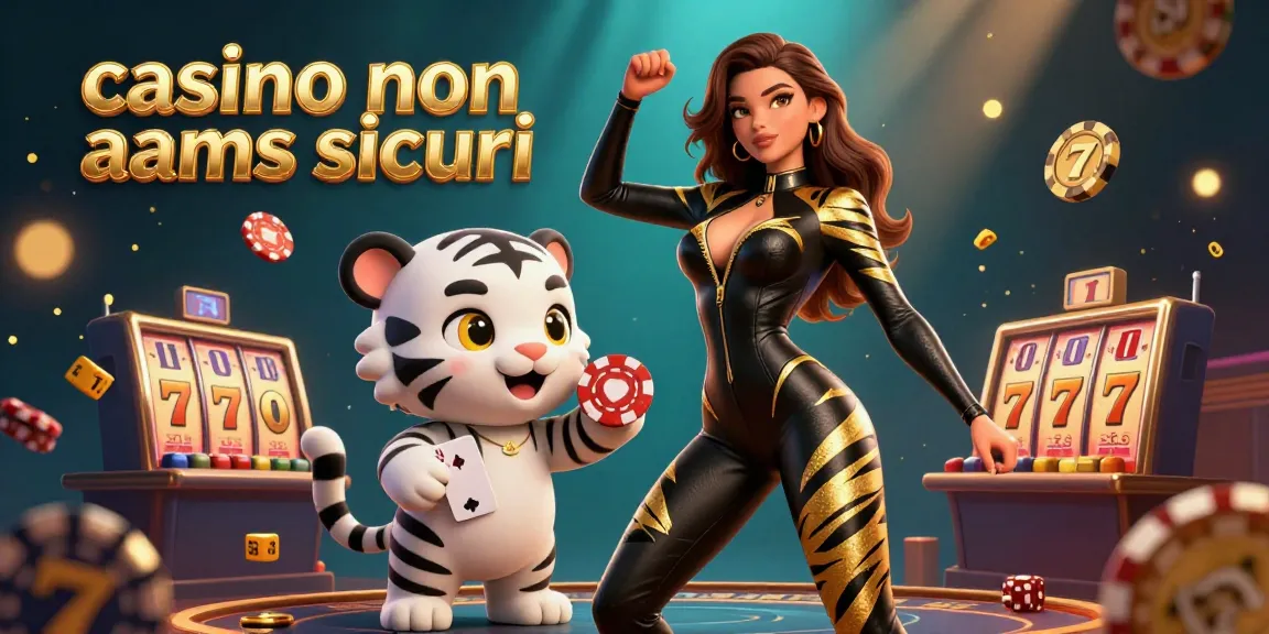 Vivi l'emozione dei casino non aams sicuri con elementi di gioco vivaci in un'illustrazione 3D scintillante.