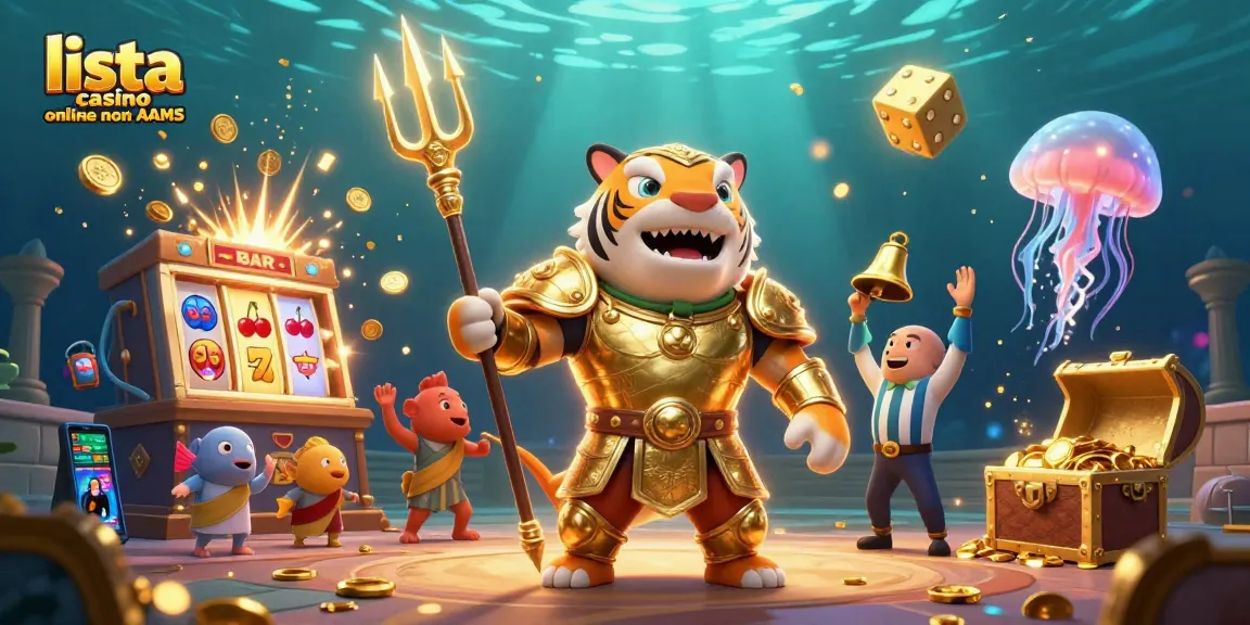 Slot machine esplosiva nei migliori casino online non AAMS con pesci festosi e squalo gladiatore.