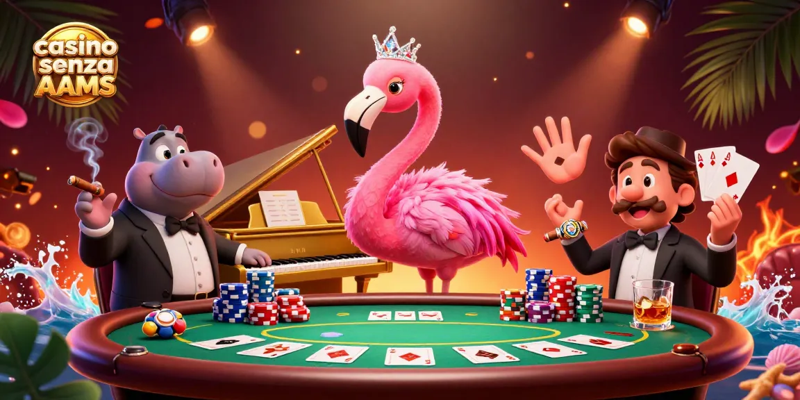 Giocare ai casinò senza AAMS con una vivace scena di intrattenimento e un'atmosfera festosa.