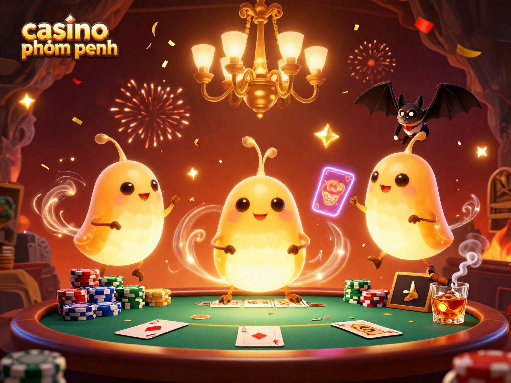 Experience thrilling casino gameplay in Phnom Penh with vibrant glowworms and engaging poker elements.
