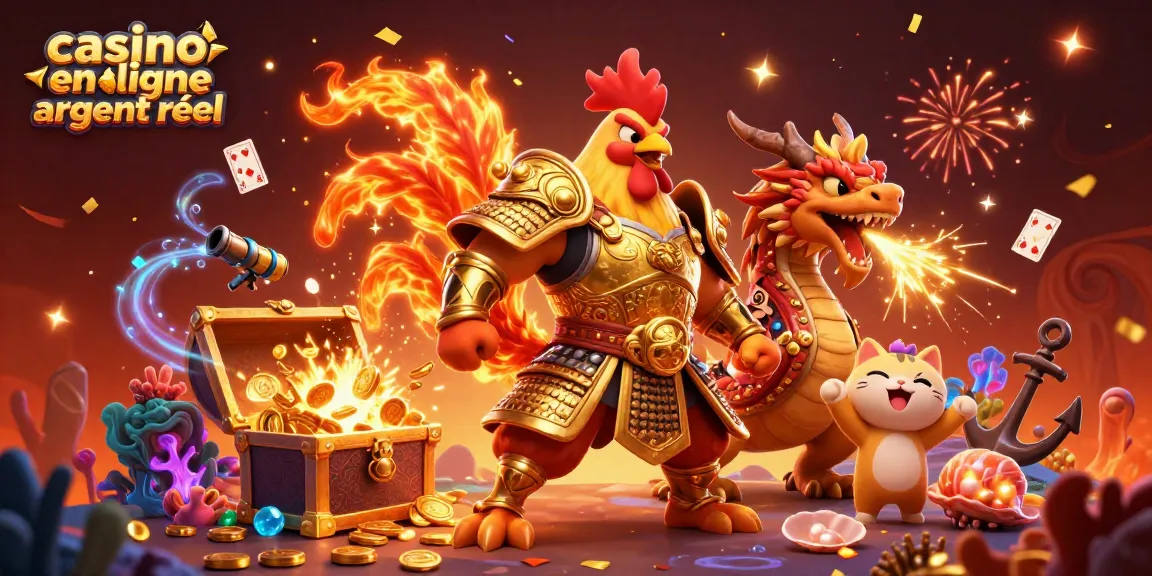 Jouez dans un casino en ligne argent réel avec des personnages dynamiques et riches en l'illustration.