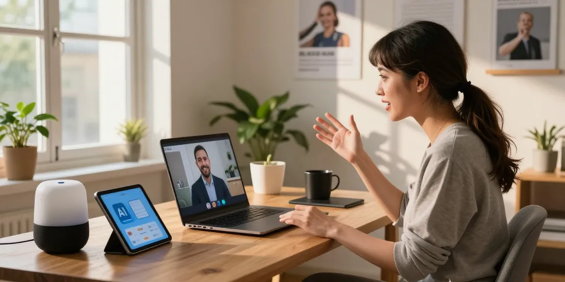 Your guide to understanding the evolving role of AI gf in modern relationships, featuring a professional engaged in a virtual meeting.