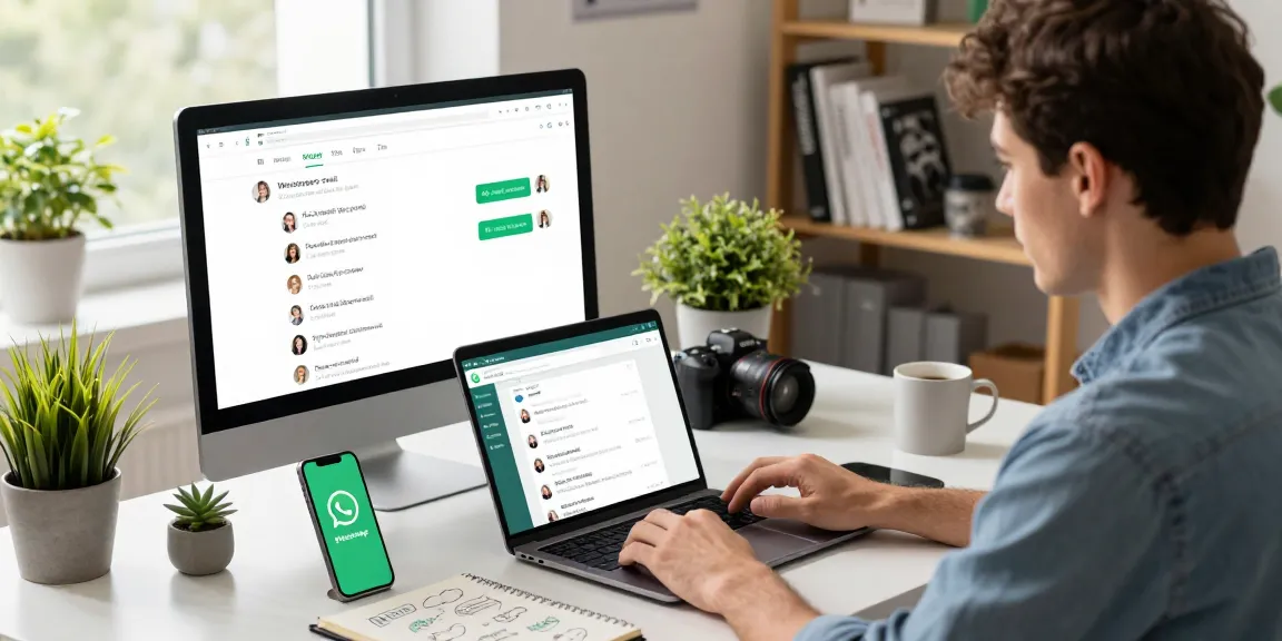 Engaging WhatsApp網頁版 interface displayed on a laptop, showcasing a user-friendly tech workspace.