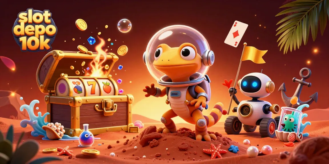 Menangkan jackpot dengan slot depo 10k di kasino bergaya kartun luar angkasa yang penuh warna.
