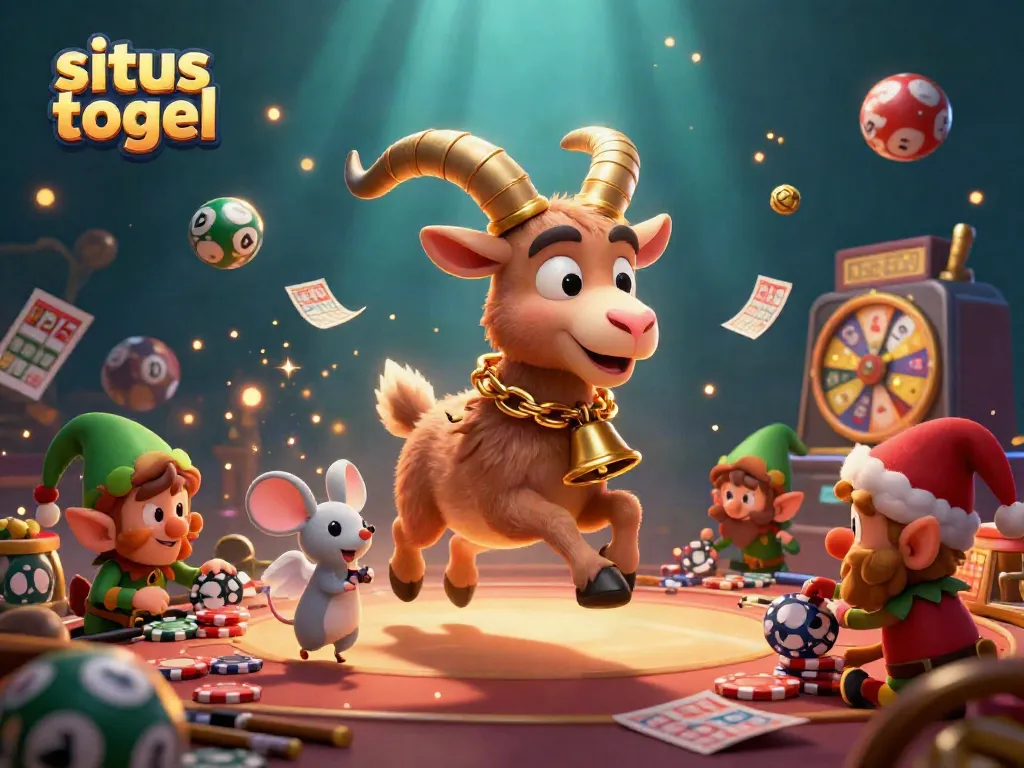 Experience situs togel lottery excitement with Krampus, angel mouse, and elf gremlins in a festive casino scene.