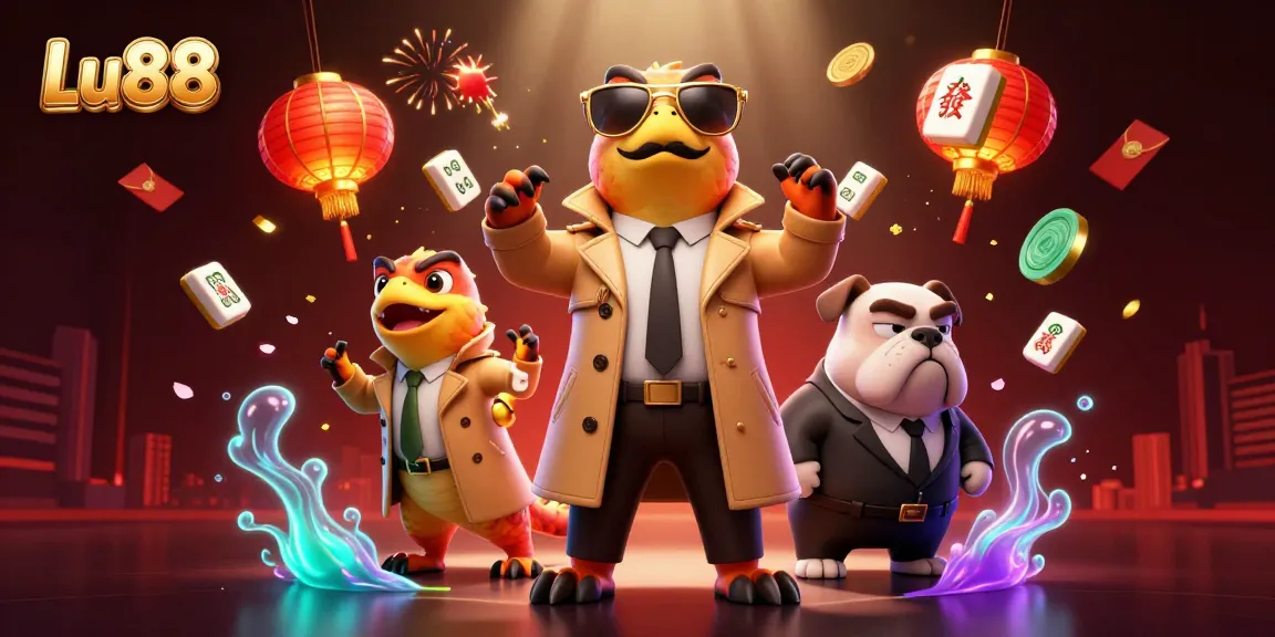 Engage with Lu88's thrilling VIP casino experience featuring raptors in a trench coat