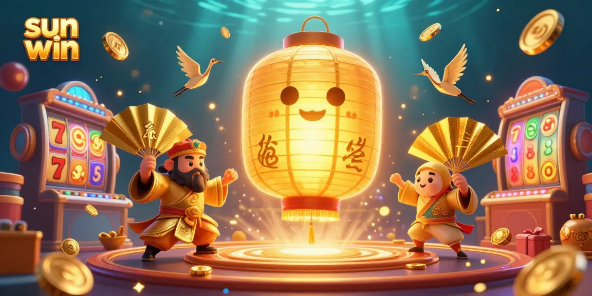 Experience the excitement and luck with sun win as golden lantern spirits dominate a vibrant casino scene.