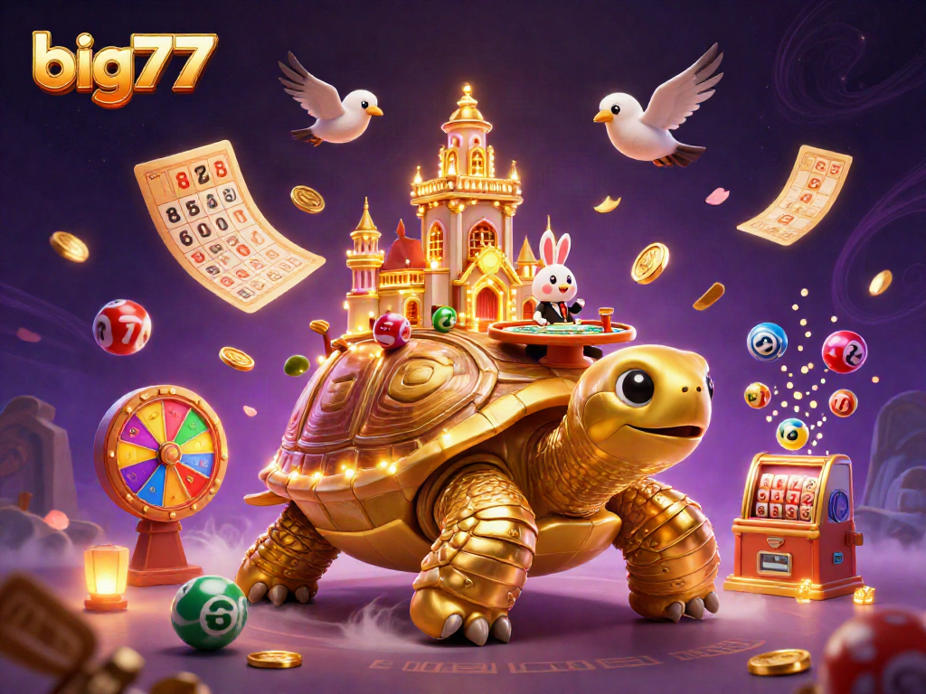 Experience the excitement of big777 with a golden tortoise casino scene complete with dynamic games.
