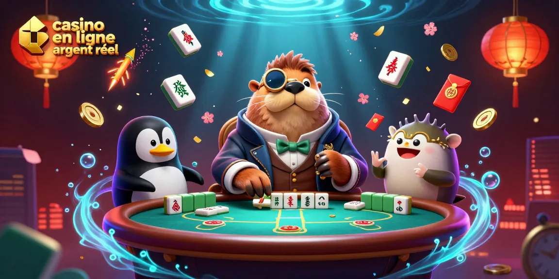 Jouer à des jeux de casino en ligne pour de l'argent réel avec cette scène animée et colorée.