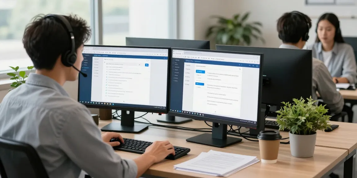 Telus-Technical-Support expert assisting customers in a professional office environment