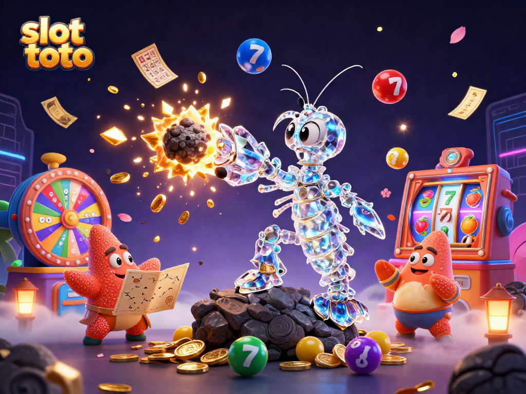 Engage with slot toto in an explosive casino scene featuring vibrant characters and dynamic gaming elements.
