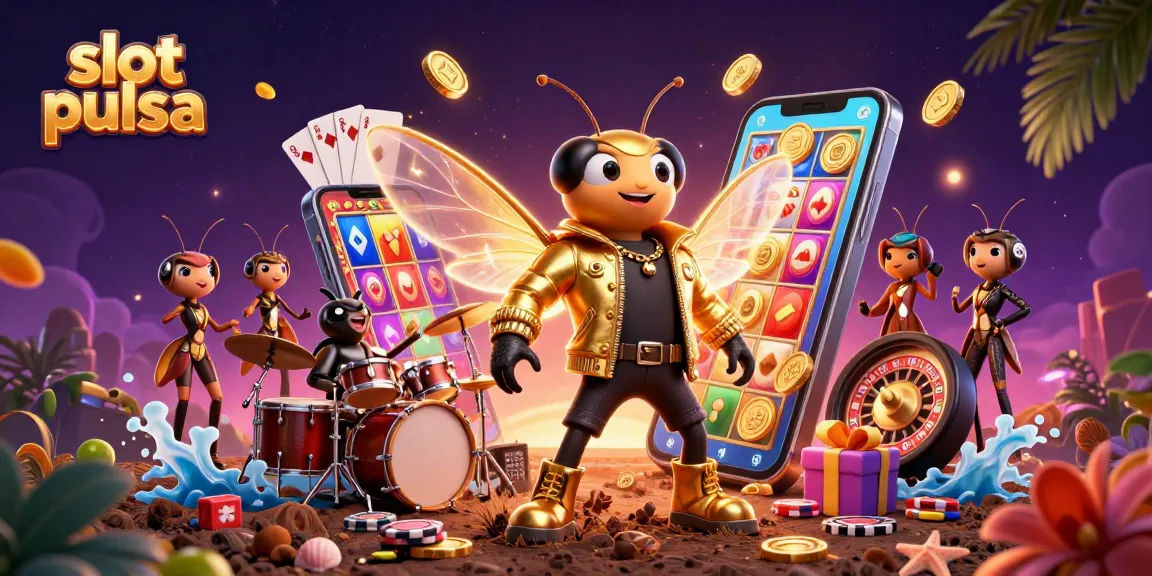 Spin the reels at slot pulsa with exciting gameplay and vibrant casino elements in this dynamic illustration.