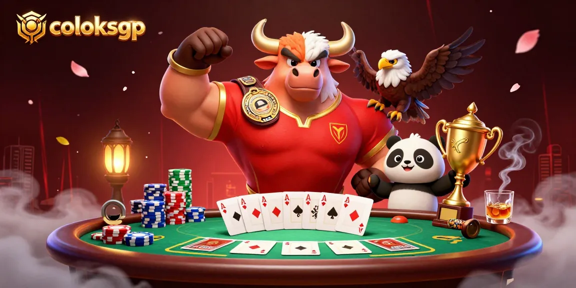 Coloksgp champions celebrate at a vibrant poker table, showcasing thrilling gameplay.